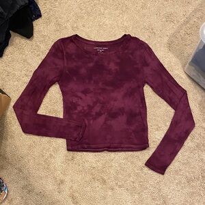 American Eagle Outfitters Maroon Long Sleeve Tee